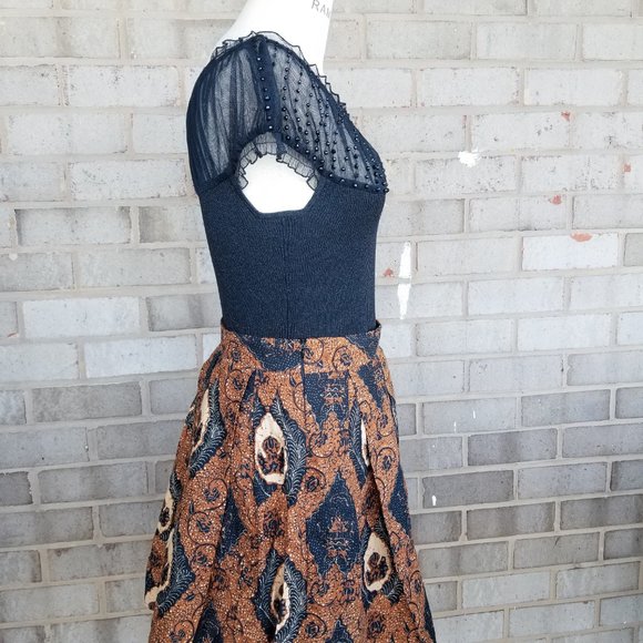 Gathered Skirt in brown print Pattern - Picture 6 of 12